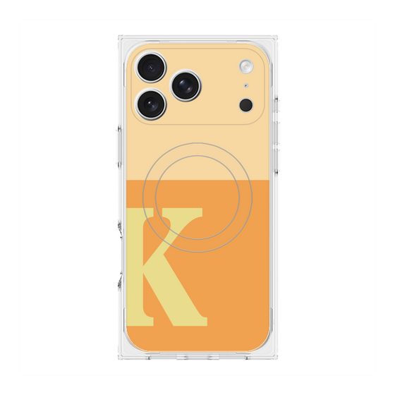 プレミアムスクエアケース with MagSafe［ オリジナル - initial two tone - K orange ］