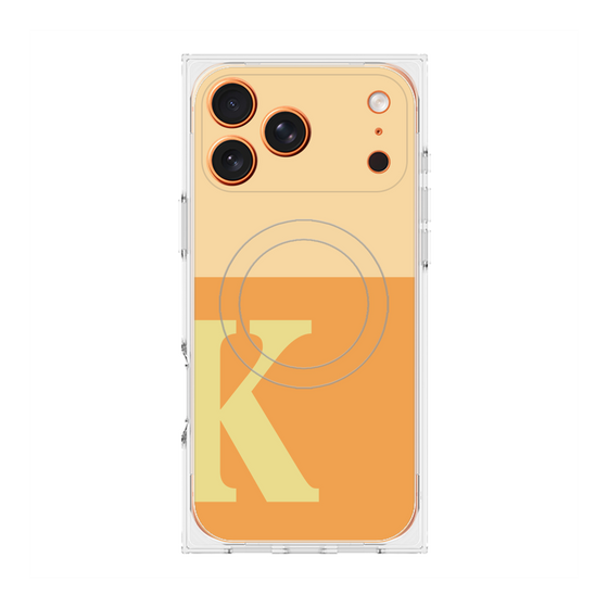 プレミアムスクエアケース with MagSafe［ オリジナル - initial two tone - K orange ］