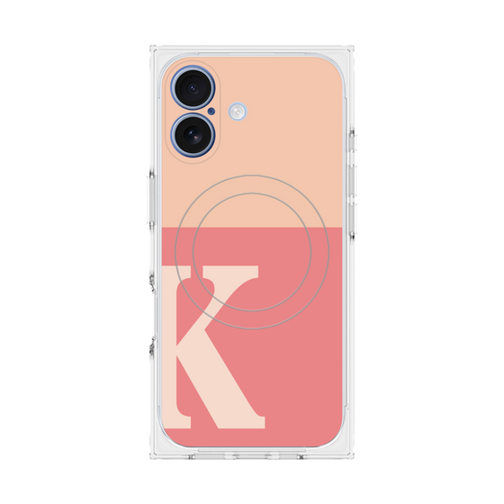 プレミアムスクエアケース with MagSafe［ オリジナル - initial two tone - K pink ］