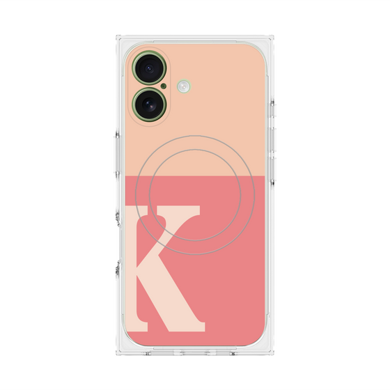 プレミアムスクエアケース with MagSafe［ オリジナル - initial two tone - K pink ］