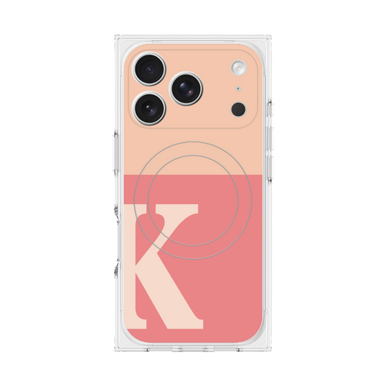 プレミアムスクエアケース with MagSafe［ オリジナル - initial two tone - K pink ］