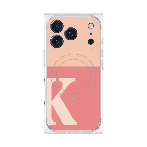 プレミアムスクエアケース with MagSafe［ オリジナル - initial two tone - K pink ］
