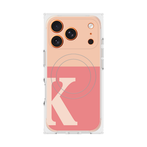 プレミアムスクエアケース with MagSafe［ オリジナル - initial two tone - K pink ］