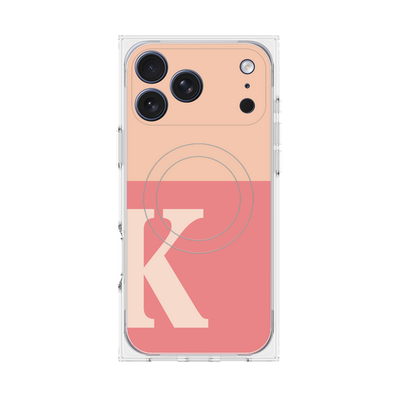 プレミアムスクエアケース with MagSafe［ オリジナル - initial two tone - K pink ］