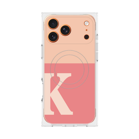 プレミアムスクエアケース with MagSafe［ オリジナル - initial two tone - K pink ］