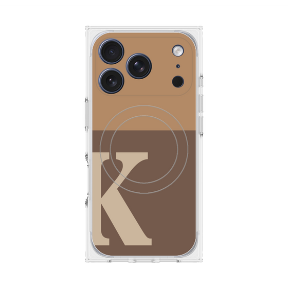プレミアムスクエアケース with MagSafe［ オリジナル - initial two tone - K brown ］