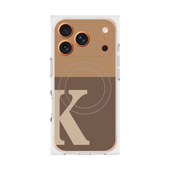 プレミアムスクエアケース with MagSafe［ オリジナル - initial two tone - K brown ］