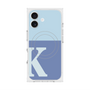 プレミアムスクエアケース with MagSafe［ オリジナル - initial two tone - K blue ］