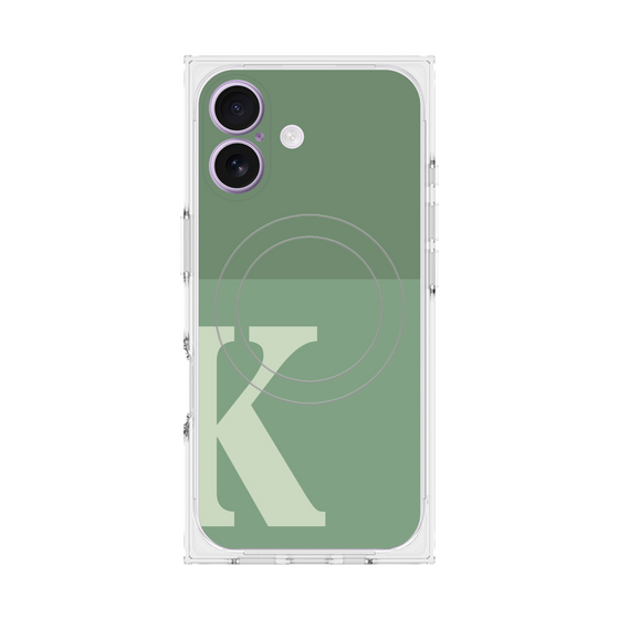 プレミアムスクエアケース with MagSafe［ オリジナル - initial two tone - K green ］