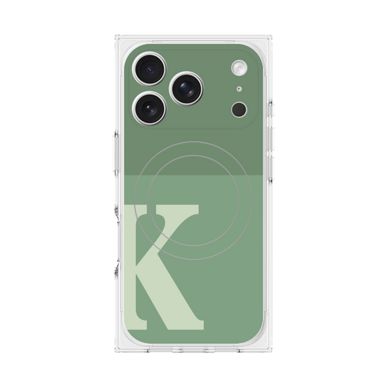 プレミアムスクエアケース with MagSafe［ オリジナル - initial two tone - K green ］