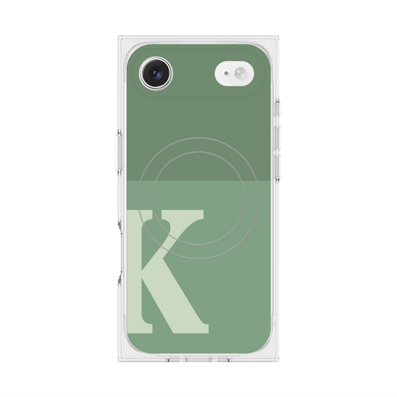 プレミアムスクエアケース with MagSafe［ オリジナル - initial two tone - K green ］