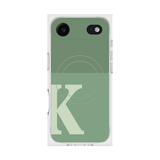 プレミアムスクエアケース with MagSafe［ オリジナル - initial two tone - K green ］