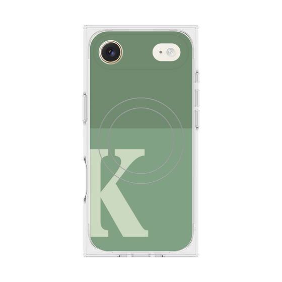 プレミアムスクエアケース with MagSafe［ オリジナル - initial two tone - K green ］