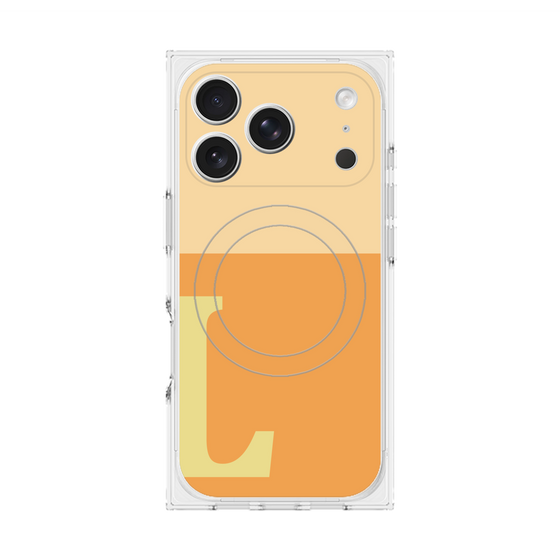 プレミアムスクエアケース with MagSafe［ オリジナル - initial two tone - L orange ］