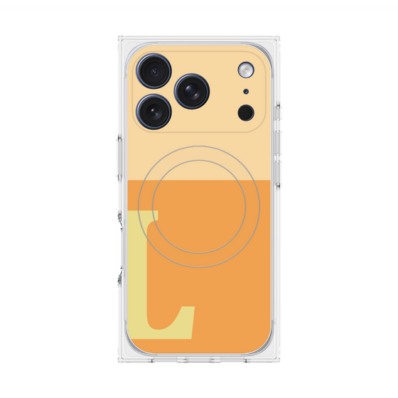 プレミアムスクエアケース with MagSafe［ オリジナル - initial two tone - L orange ］