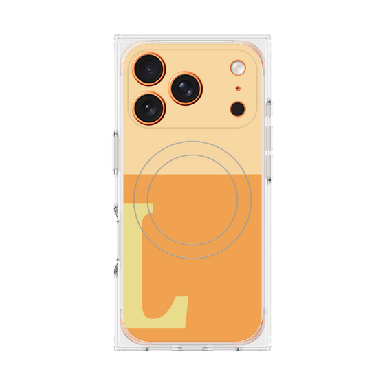 プレミアムスクエアケース with MagSafe［ オリジナル - initial two tone - L orange ］