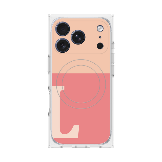 プレミアムスクエアケース with MagSafe［ オリジナル - initial two tone - L pink ］