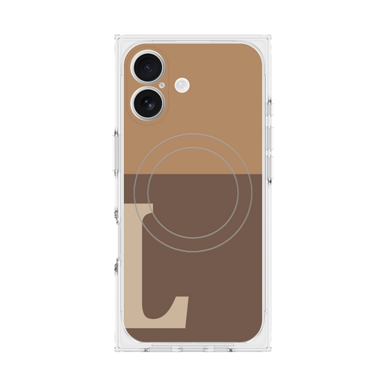 プレミアムスクエアケース with MagSafe［ オリジナル - initial two tone - L brown ］