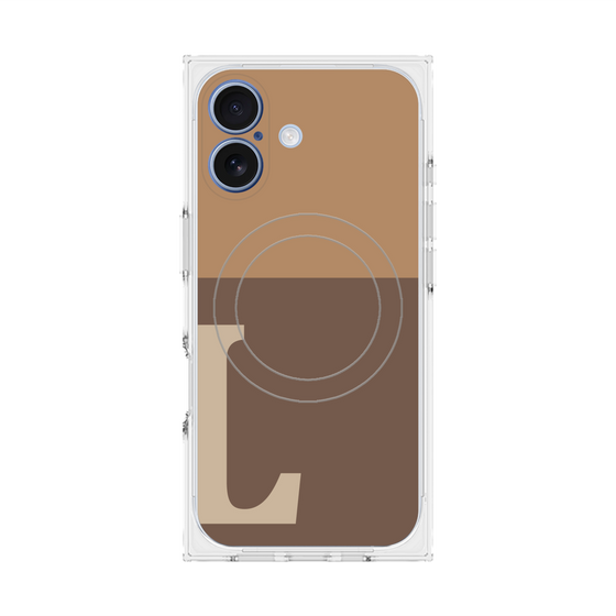 プレミアムスクエアケース with MagSafe［ オリジナル - initial two tone - L brown ］