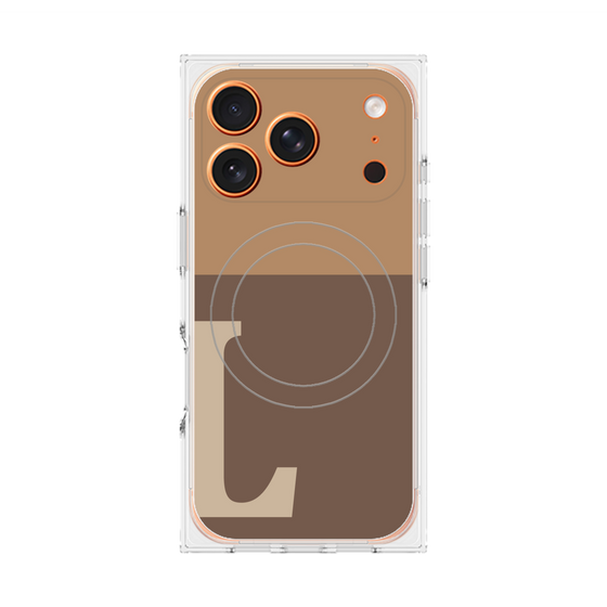 プレミアムスクエアケース with MagSafe［ オリジナル - initial two tone - L brown ］