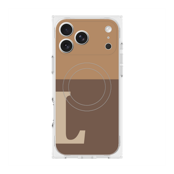 プレミアムスクエアケース with MagSafe［ オリジナル - initial two tone - L brown ］