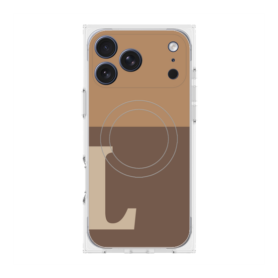 プレミアムスクエアケース with MagSafe［ オリジナル - initial two tone - L brown ］