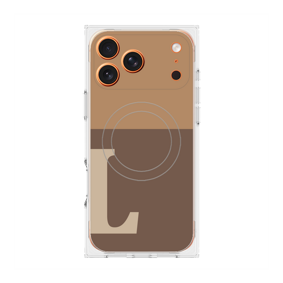 プレミアムスクエアケース with MagSafe［ オリジナル - initial two tone - L brown ］