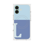プレミアムスクエアケース with MagSafe［ オリジナル - initial two tone - L blue ］