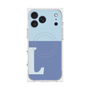 プレミアムスクエアケース with MagSafe［ オリジナル - initial two tone - L blue ］