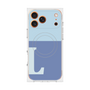 プレミアムスクエアケース with MagSafe［ オリジナル - initial two tone - L blue ］