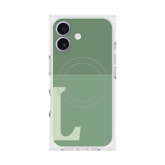 プレミアムスクエアケース with MagSafe［ オリジナル - initial two tone - L green ］