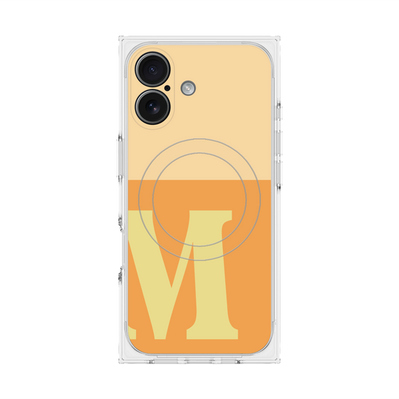 プレミアムスクエアケース with MagSafe［ オリジナル - initial two tone - M orange ］