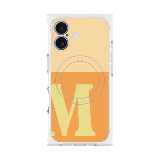 プレミアムスクエアケース with MagSafe［ オリジナル - initial two tone - M orange ］