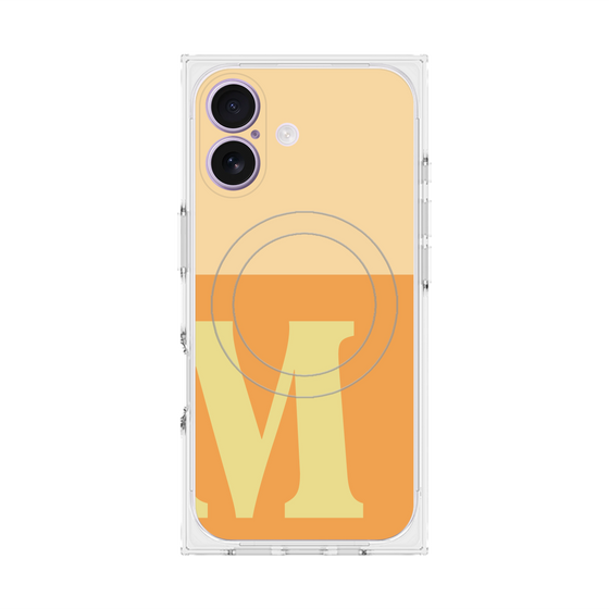 プレミアムスクエアケース with MagSafe［ オリジナル - initial two tone - M orange ］