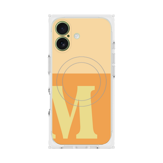 プレミアムスクエアケース with MagSafe［ オリジナル - initial two tone - M orange ］