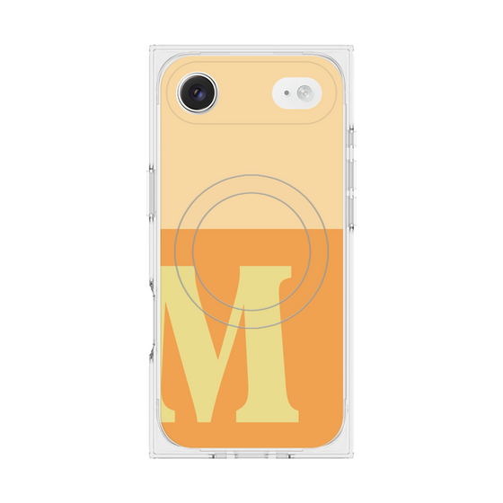 プレミアムスクエアケース with MagSafe［ オリジナル - initial two tone - M orange ］