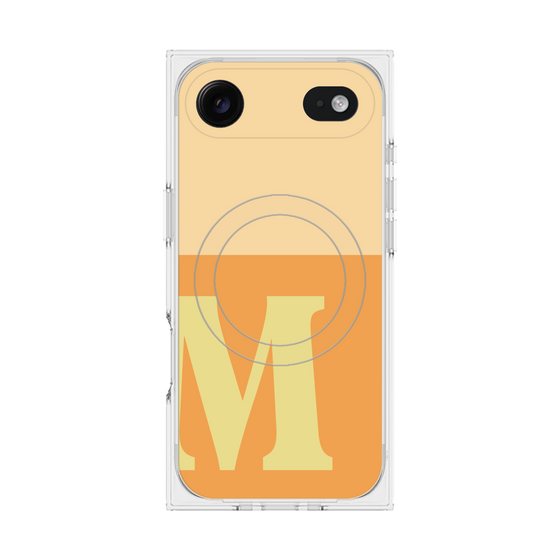 プレミアムスクエアケース with MagSafe［ オリジナル - initial two tone - M orange ］