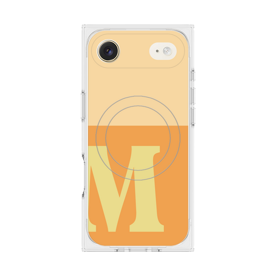 プレミアムスクエアケース with MagSafe［ オリジナル - initial two tone - M orange ］