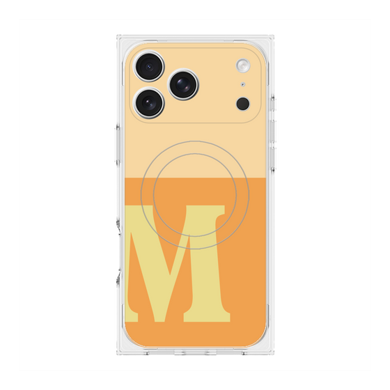 プレミアムスクエアケース with MagSafe［ オリジナル - initial two tone - M orange ］