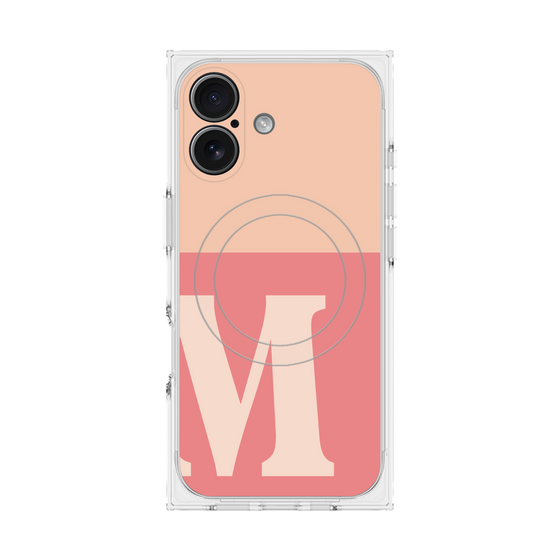プレミアムスクエアケース with MagSafe［ オリジナル - initial two tone - M pink ］