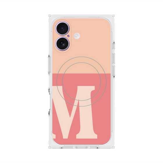 プレミアムスクエアケース with MagSafe［ オリジナル - initial two tone - M pink ］
