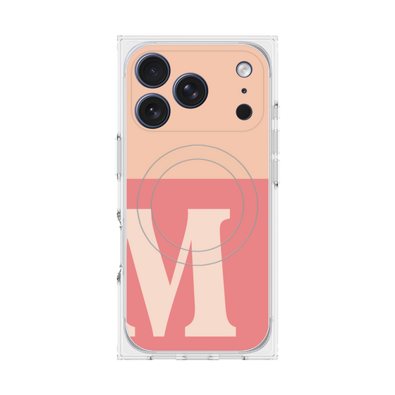 プレミアムスクエアケース with MagSafe［ オリジナル - initial two tone - M pink ］