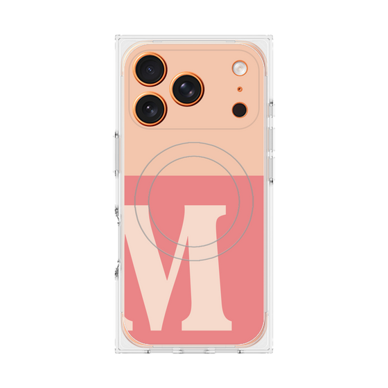 プレミアムスクエアケース with MagSafe［ オリジナル - initial two tone - M pink ］