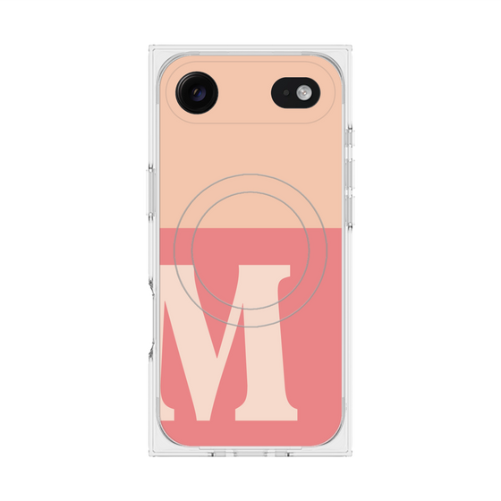 プレミアムスクエアケース with MagSafe［ オリジナル - initial two tone - M pink ］