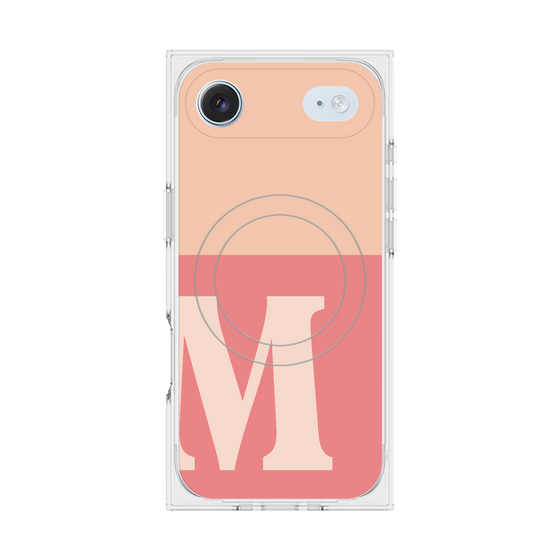 プレミアムスクエアケース with MagSafe［ オリジナル - initial two tone - M pink ］