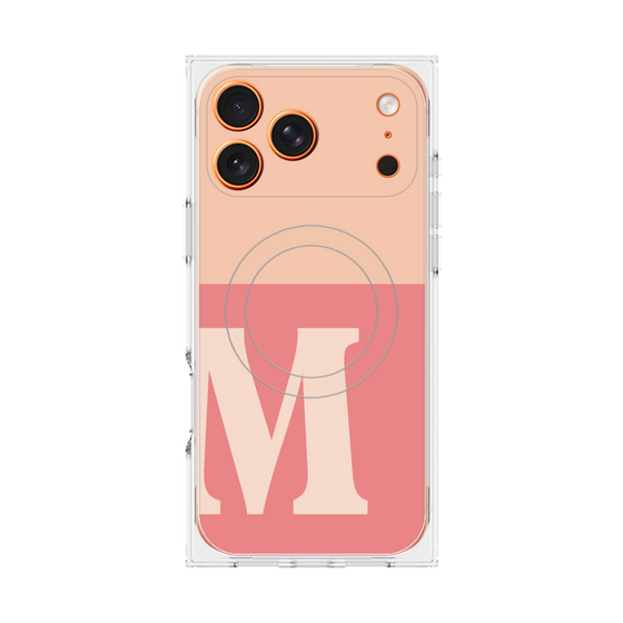 プレミアムスクエアケース with MagSafe［ オリジナル - initial two tone - M pink ］