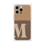 プレミアムスクエアケース with MagSafe［ オリジナル - initial two tone - M brown ］