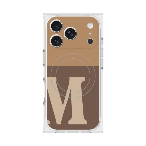 プレミアムスクエアケース with MagSafe［ オリジナル - initial two tone - M brown ］