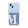 プレミアムスクエアケース with MagSafe［ オリジナル - initial two tone - M blue ］