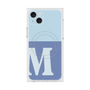 プレミアムスクエアケース with MagSafe［ オリジナル - initial two tone - M blue ］